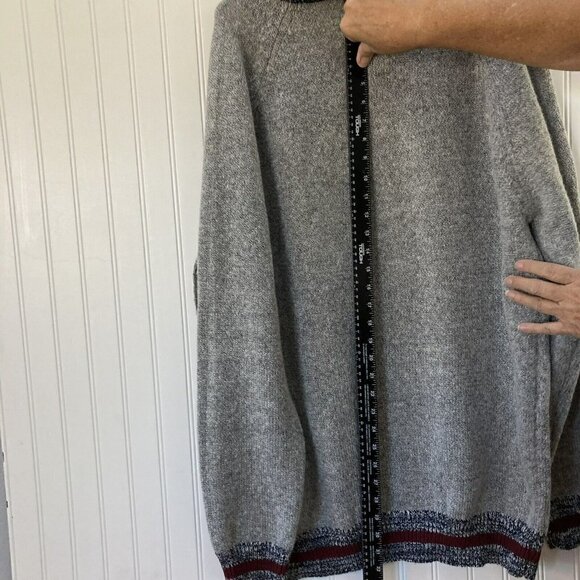 Rue 21 Men’s NWT Navy Burgundy Red Shawl Collar Cuff Gray Sweater-XXL - Picture 5 of 8
